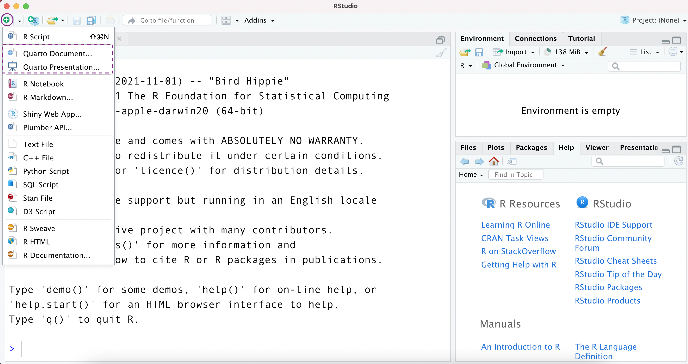 Print screen da IDE RStudio